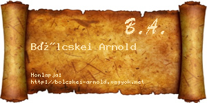 Bölcskei Arnold névjegykártya