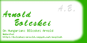 arnold bolcskei business card